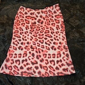 Leopard Print Pink Skirt